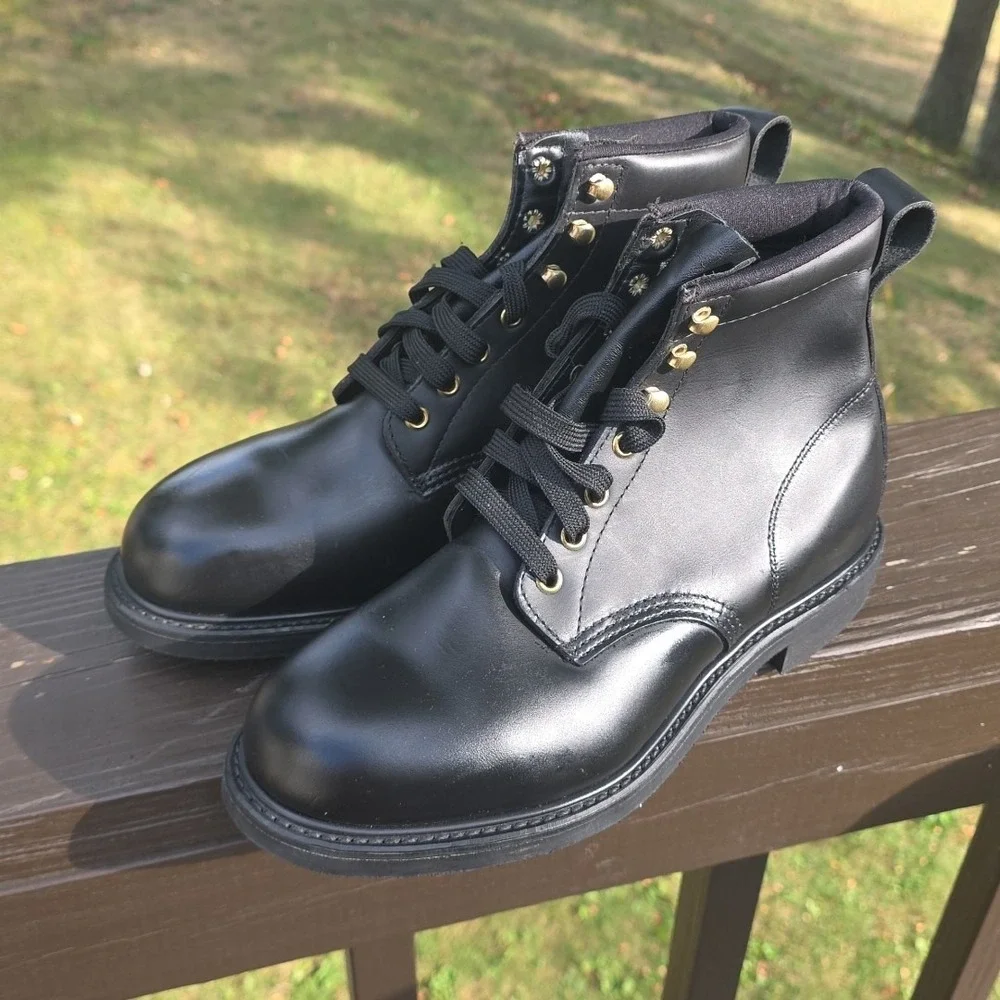 Work‎ American Mason Leather  Men's 6.5 Steel Toe Vibram Sole Weather Welt...